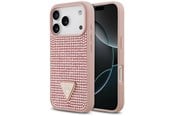 Mobil - Covers & Cases - GUESS Rhinestone Triangle Logo iPhone 17 Pro Case - Pink - 3666339491949