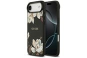 Mobil - Covers & Cases - GUESS Grained Flowers Classic Logo MagSafe case for iPhone Air - black - 3666339489892