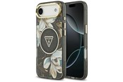 Mobil - Covers & Cases - GUESS IML Glitter Flowers Triangle MagSafe case for iPhone Air - black - 3666339524364