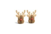 Boligindretning - Mumi3D juleophæng - rensdyr - beige - 9 cm - 2 stk. - 5714255018608