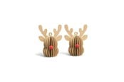 Boligindretning - Mumi3D Mini juleophæng - rensdyr - beige - 6 cm - 2 stk. - 5714255019209