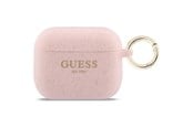 Mobil - Andet Tilbehør - GUESS Silicone Glitter Ring Case for AirPods Pro 3 - Pink - 3666339577469