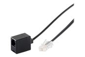 Netværkskabel - S-Impuls phone extension cable - 10 m - black - Sort - 10m - 70230-8/8