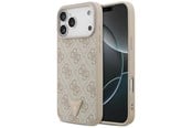Mobil - Covers & Cases - GUESS Leather 4G Triangle Strass MagSafe Case for iPhone 17 Pro Max / 18 Pro Max - Pink - 3666339652418