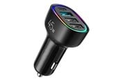 Elbil ladere - SiGN 4-Port Car Charger 45W - PD - QC 3.0 - Black - SN-CL09
