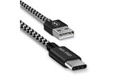 USB kabel - SiGN Skin USB-A to USB-C cable 2.1A - 2m - Black/White - 80120590A