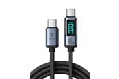 USB kabel - SiGN USB-C to USB-C Cable 100W with Display - 1.2m - Black - SN-CC100-1m
