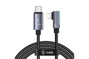 USB kabel - SiGN USB-C to Lightning Cable 1.2m - 20W - Black - SN-CC-120C