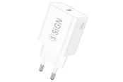 Mobil - Adaptere & Opladere - SiGN Wall Charger USB-C PD - 20W - White - SN-076PDW