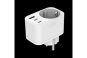 Mobil - Adaptere & Opladere - SiGN Wall adapter 30W with power outlet/USB-C/USB-A - white - SN-PLUG30W