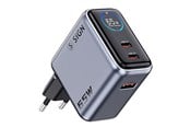 Mobil - Adaptere & Opladere - SiGN 65W Fast Charger with Display - 2x USB-C / 1x USB-A - Gray - SN-UG65W
