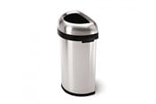 Affaldssortering - Simplehuman åben affaldsspand – halvrund – 60 L – børstet rustfrit stål - CW1468