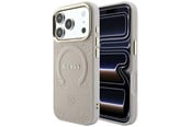 Mobil - Covers & Cases - GUESS Saffiano Peony & Ring MagSafe case for iPhone 17 Pro / 18 Pro - pink - 3666339654542
