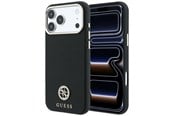 Mobil - Covers & Cases - GUESS Grained Round Strass Logo MagSafe Case for iPhone 18 Pro Max / 17 Pro Max - Black - 3666339653798
