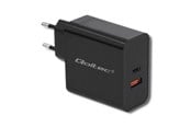 Mobil - Adaptere & Opladere - Qoltec 51716 Strømadapter - 63 W - USB-C PD og USB QC 3.0 - Sort - 51716
