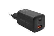 Mobil - Adaptere & Opladere - Qoltec GaN ULTRA 50766 strømadapter - 65 W - USB-C og USB-A - Sort - 50766