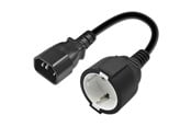 Strømkabel (ekstern) - Qoltec 53906 strømadapter - IEC 60320 C14 til Schuko Type F - 15 cm - 53906