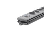 Strømkabel (ekstern) - Qoltec Overspændingsbeskytter 50270 - 5 AC stikkontakter - 230 V - 10 A - 1.8 m kabel - Grå - 50270