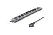 Strømkabel (ekstern) - Qoltec Quick switch 50168 overspændingsbeskytter - 8 stikkontakter - 3 m - Grå - 50168