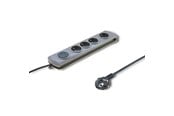 Strømkabel (ekstern) - Qoltec 50164 overspændingsbeskytter - 4 AC stikkontakter - 230 V - 2.5 m - Grå - 50164