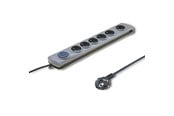 Strømkabel (ekstern) - Qoltec Quick switch 50165 Overspændingsbeskytter - 6 Type F-udtag - 1.8 m - 3680 W - Grå - 50165