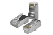 Netværksadapter (netkort, printserver mv.) - Qoltec RJ45 Cat5e FTP pass-through connector 54546 - Han - Sølv - 100-pak - 54546