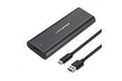 Systemtilbehør (kølepasta mv.) - Qoltec SSD kabinet 50311 - M.2 SATA - USB-C - Sort - 50311