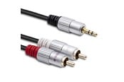 Audio kabel - Qoltec Audiokabel - 2x RCA han til 3.5 mm han - 2 m - sort - 52340