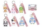 Små gaver til børn - WHL 6,5CM KAWAII KUTIES 3D nøglering m/strop 1 stk - Assorted - 65905