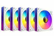 Kabinet Køler - DUTZO INF 120 PWM ARGB (5-pack) - Kabinet køler - 120mm - Hvid med RGB - 28 dBA - 8501027