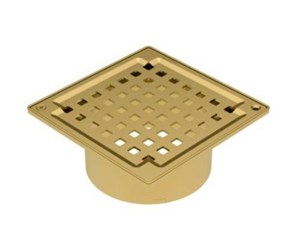 Blücher Square overdel med rist 145x145mm. Til beton og fliser. Messing ...