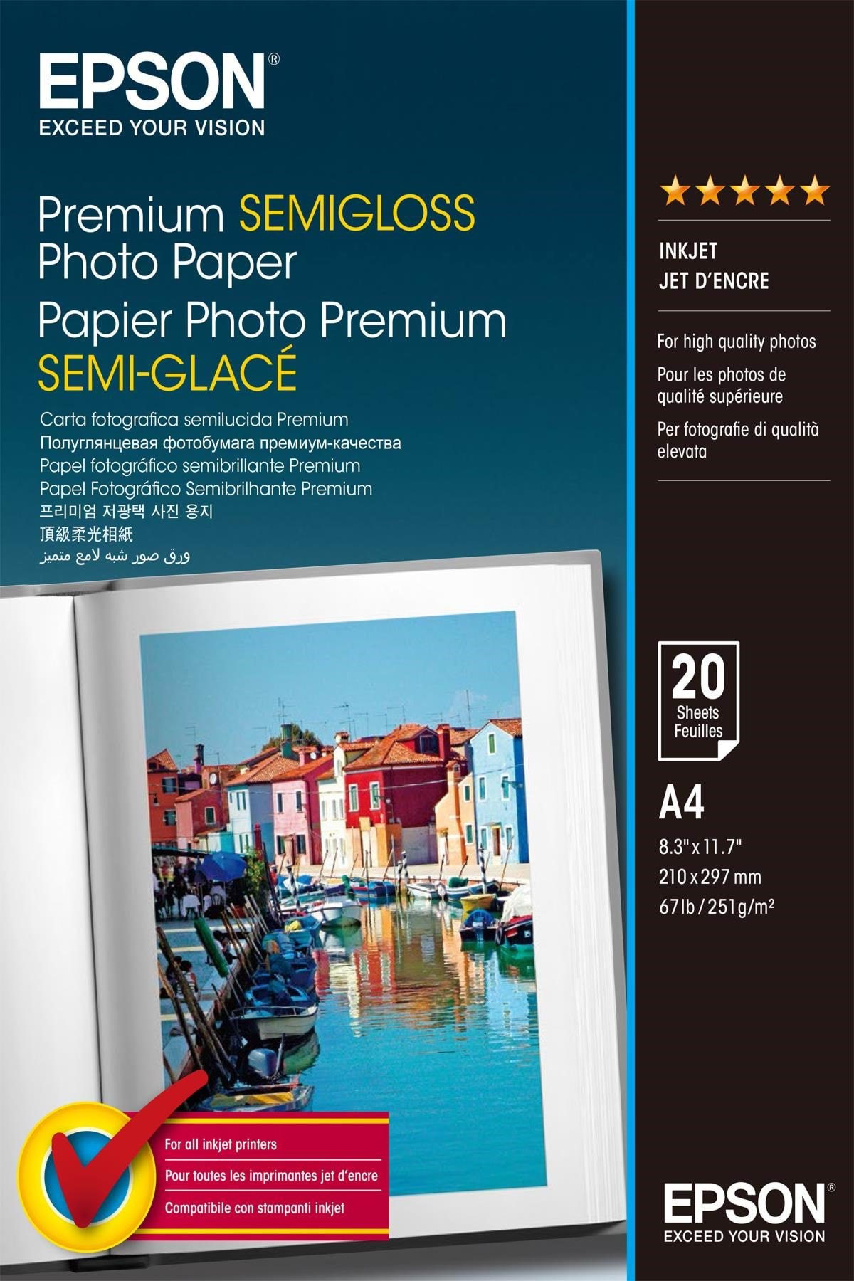 Epson Premium Semigloss Photo Paper (20 Sheets) Fotopapir C13S041332