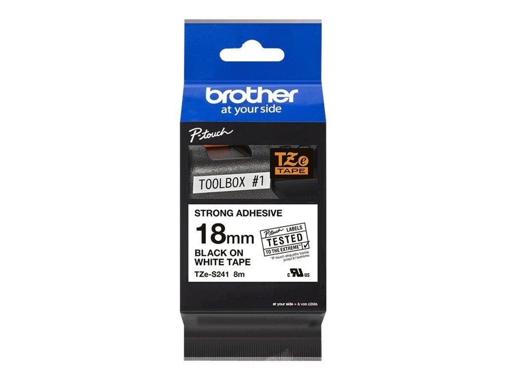 Brother TZe-S241 - Black On White - Roll (1.8 cm x 8 m) Fotopapir TZES241