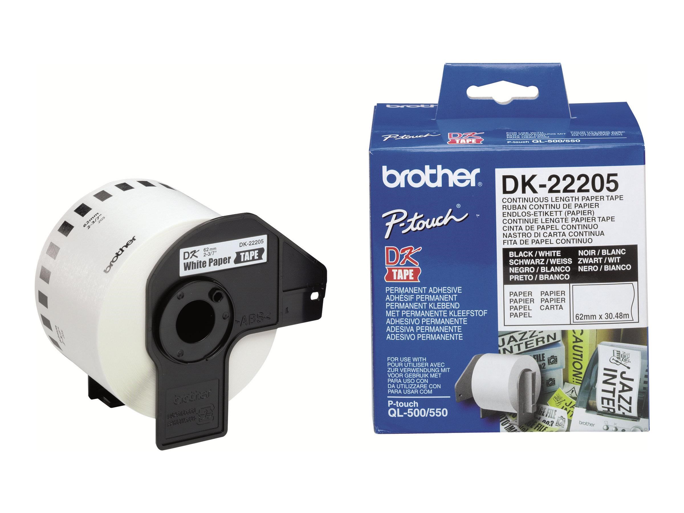 Brother DK22205 / Continuous Length Paper Tape 62 mm x 30.48 m Fotopapir