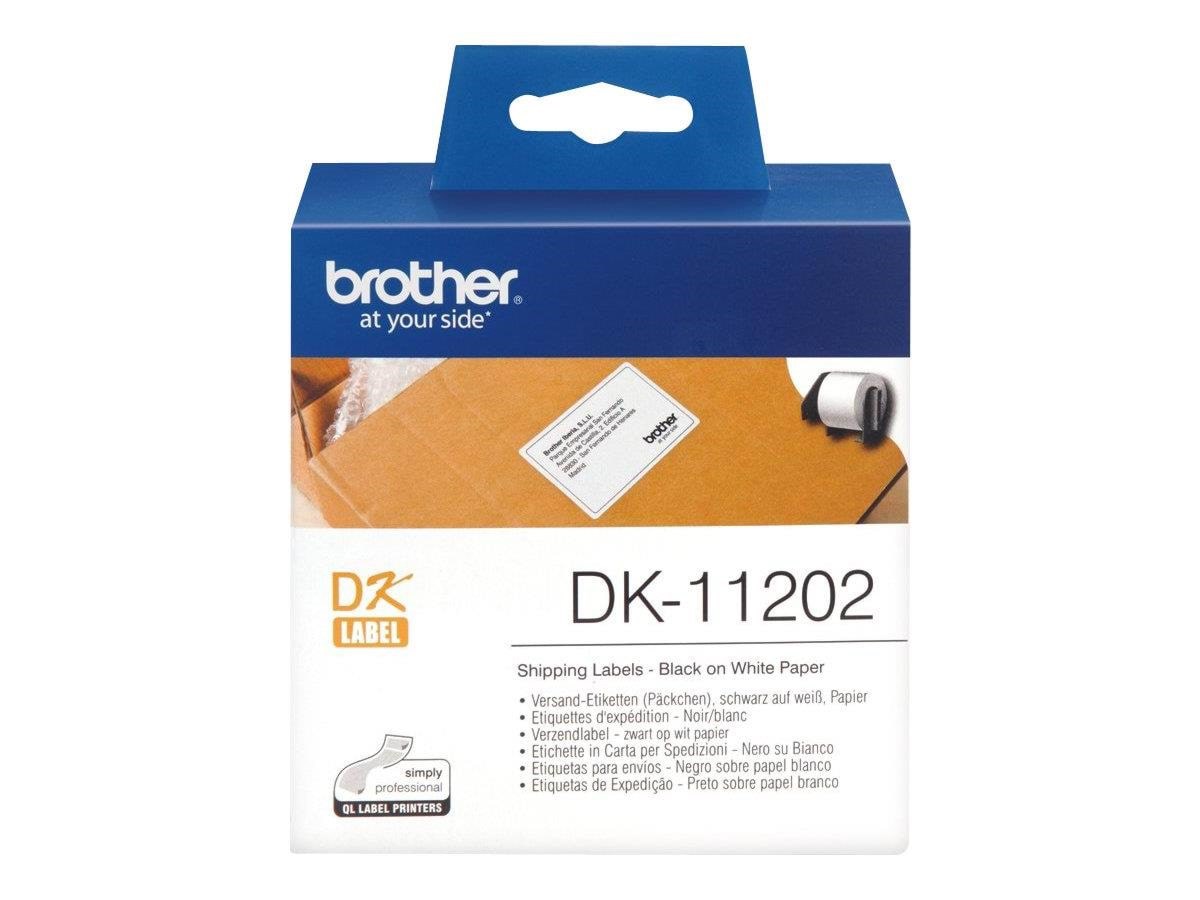 Brother DK-11202 - Black On White - 62 x 100 mm 300 label(s) Fotopapir
