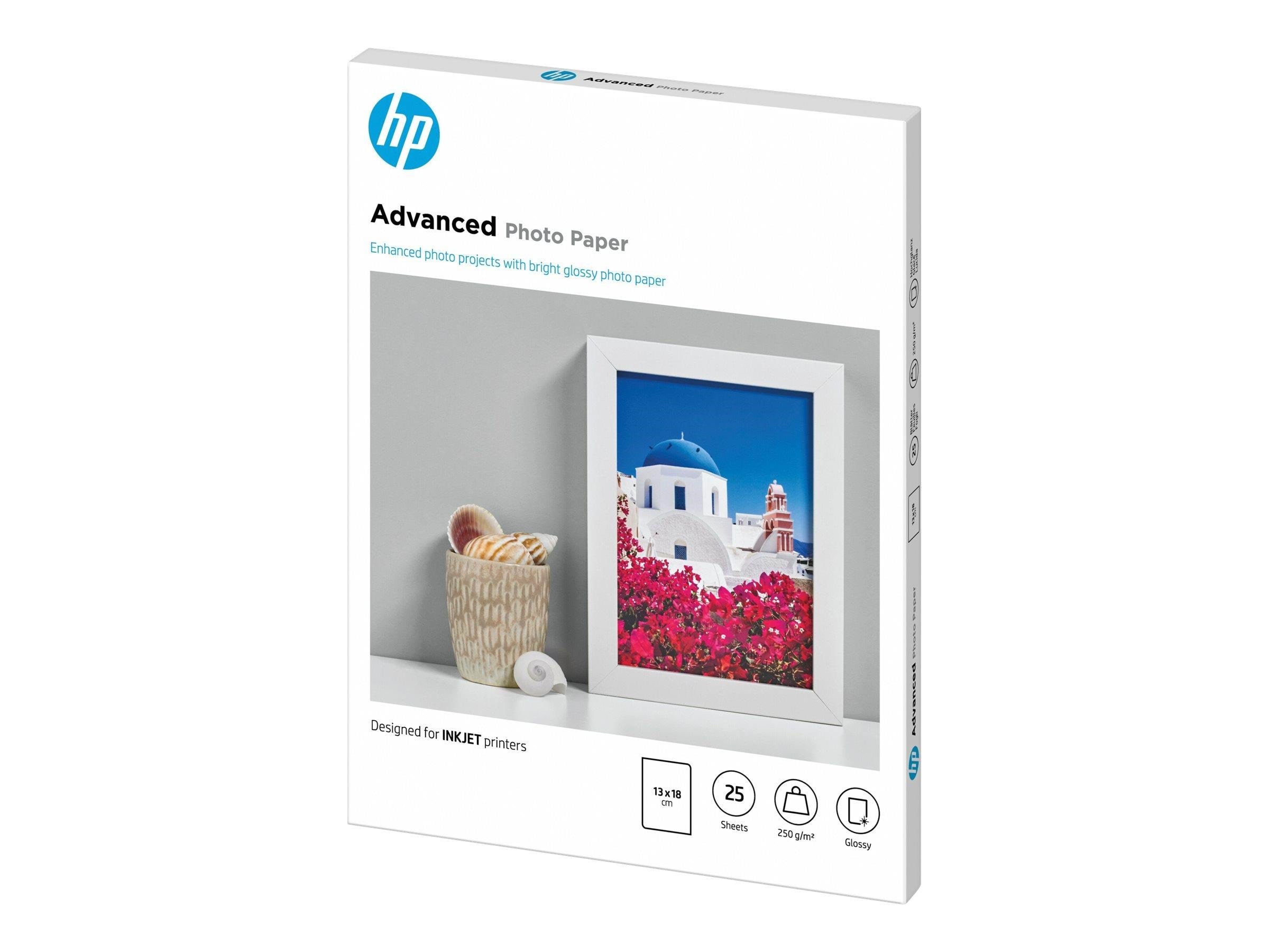 HP Advanced Glossy Photo Paper 25 sheet Fotopapir Q8696A