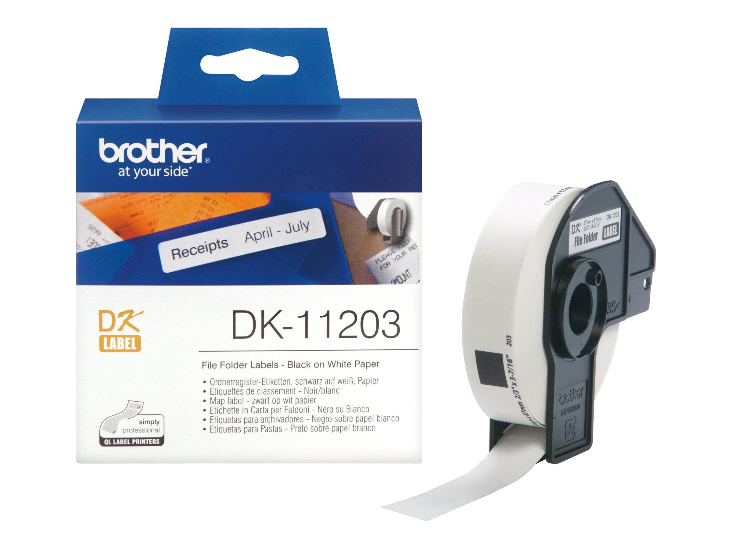 Brother Thermal Paper Labels 17x87mm Fotopapir DK11203