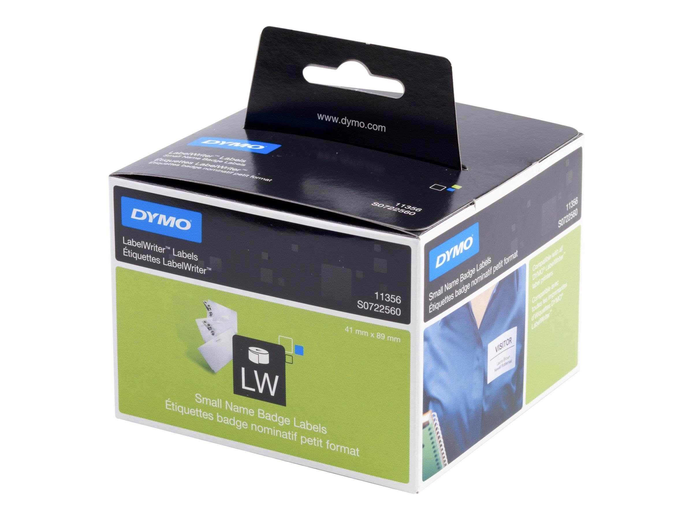 DYMO LabelWriter små navneskiltsetiketter | 41mm x 89mm | 1 rulle x 300 stk Fotopapir 11356