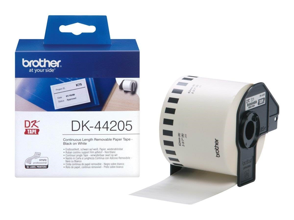 Brother DK44205 / Continuous Removable Paper Roll 62mm x 30m Fotopapir