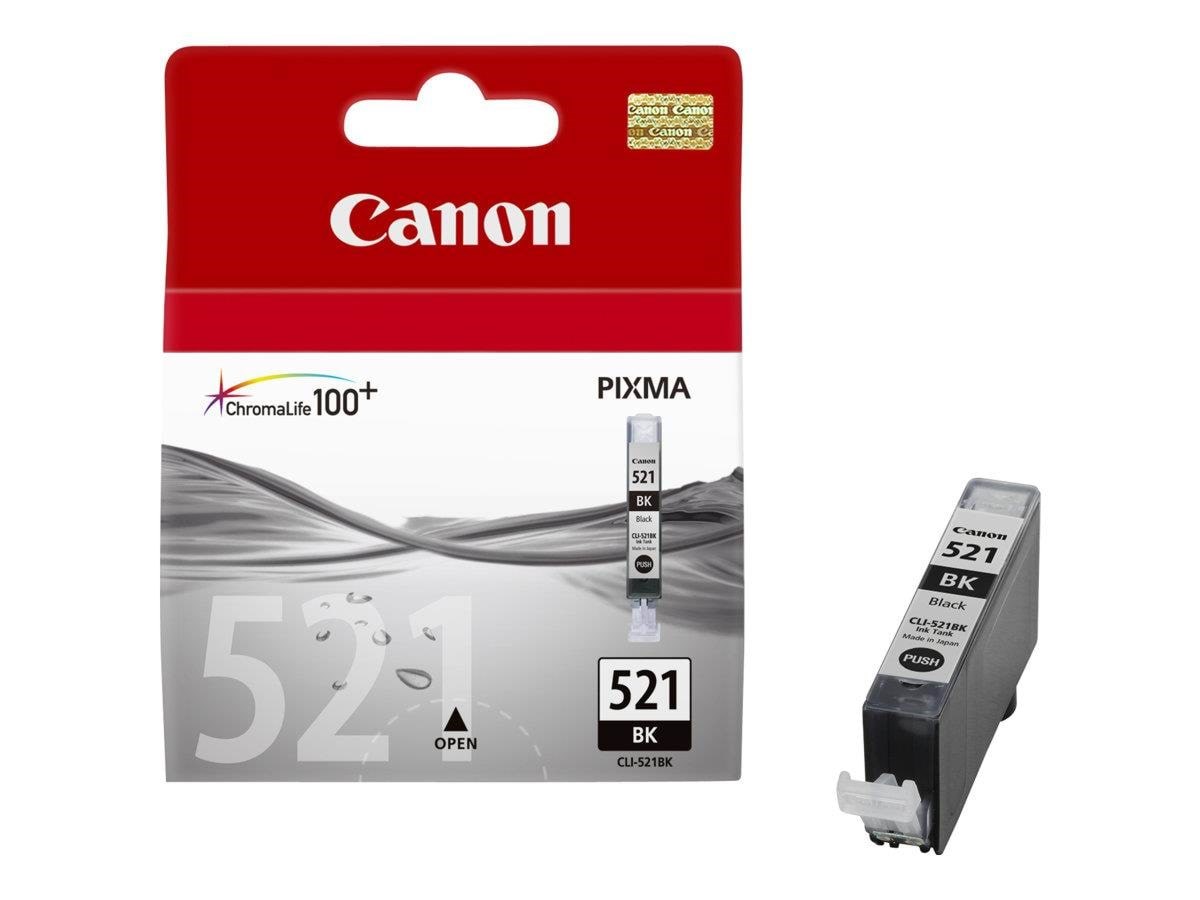 Canon CLI-521 / 2933B001 Black Printerpatron Og Toner Foto sort