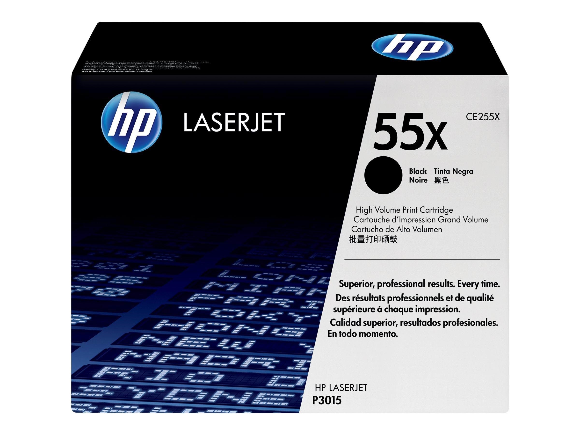 HP 55X / CE255X High Capacity Black Toner - Lasertoner Sort Printerpatron Og Toner