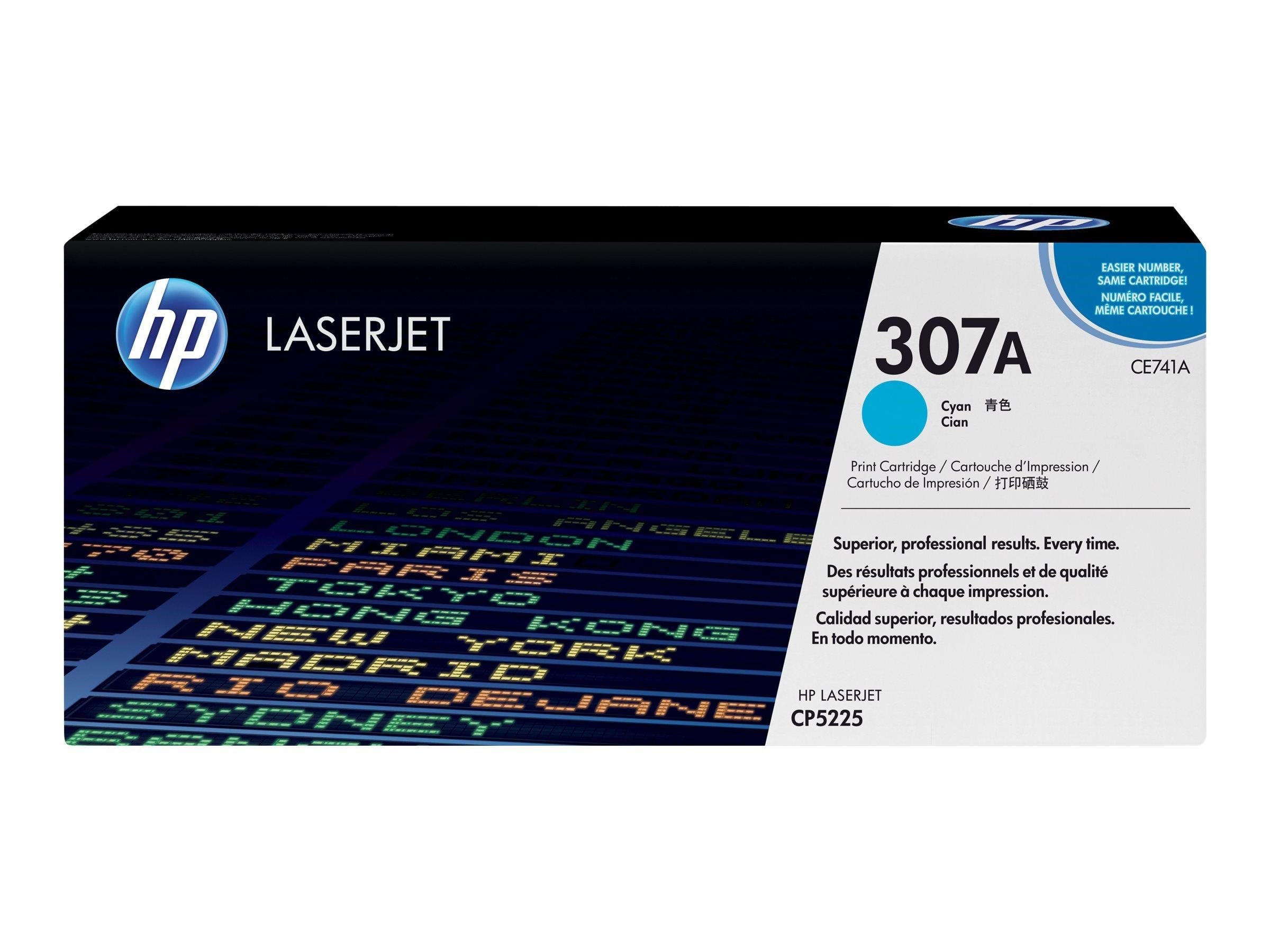 HP 307A / CE741A Cyan Toner - Lasertoner Cyan Printerpatron Og Toner
