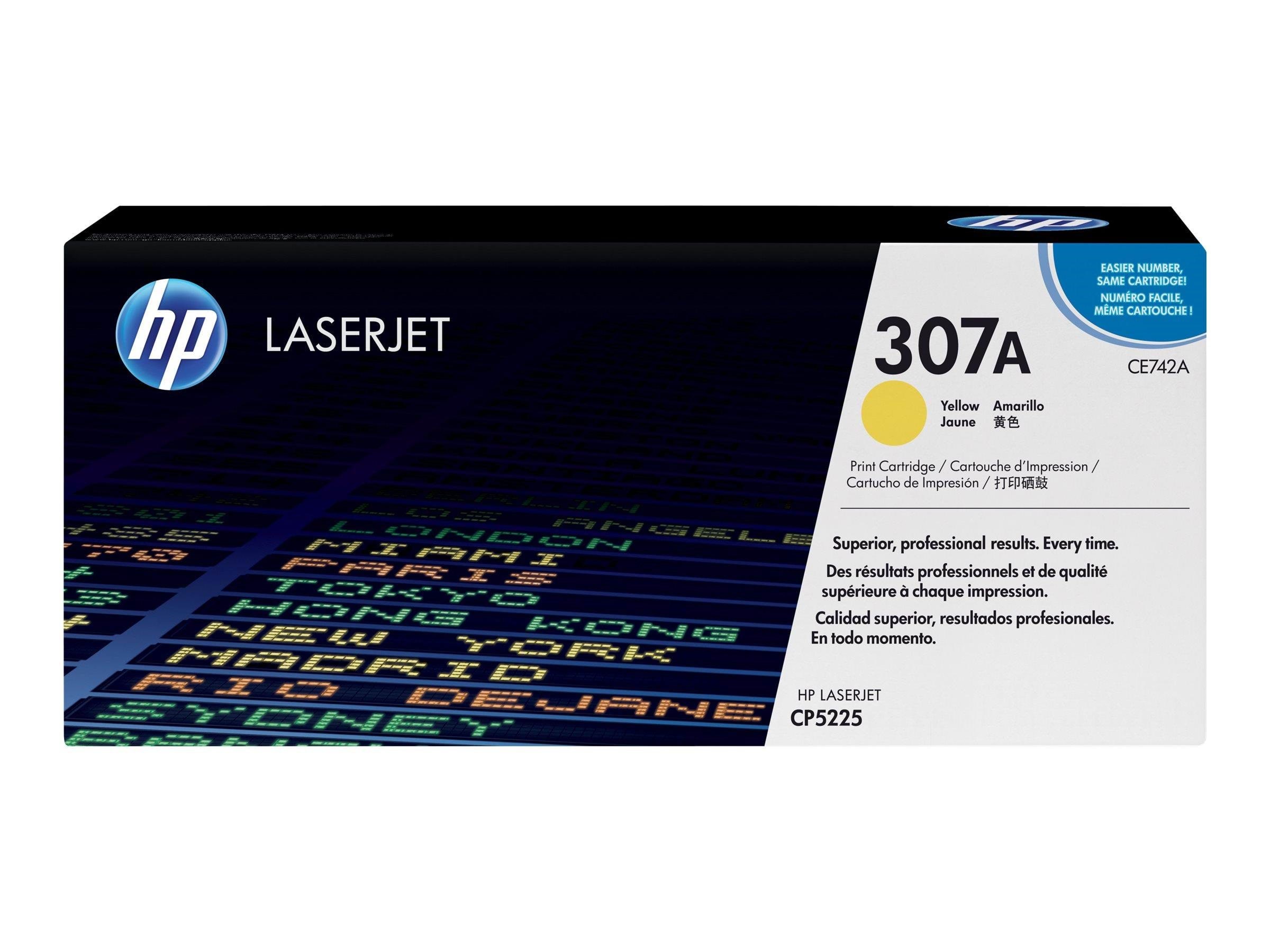 HP 307A / CE742A Yellow Toner - Lasertoner Gul Printerpatron Og Toner