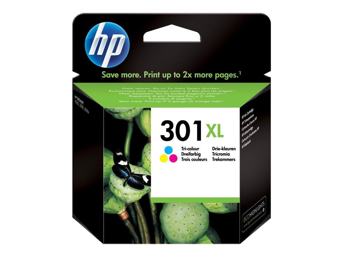 HP 301XL / CH564EE - High Yield (Cyan Magenta Yellow) Ink Printerpatron Og Toner Dye-based tricolor