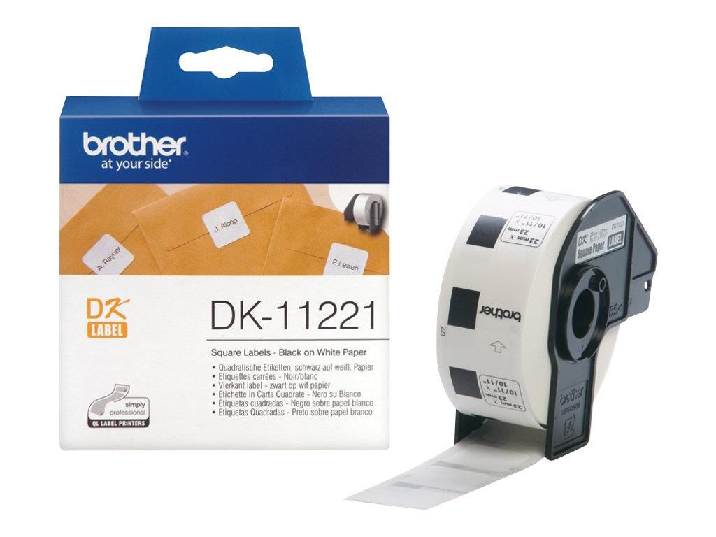 Brother DK-11221 - Black on white - 23 x 23 mm 1000 label(s) labels Fotopapir