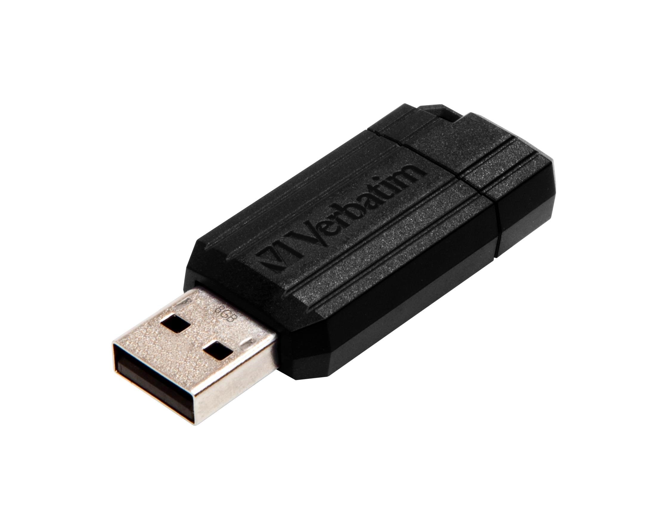 Verbatim PinStripe - Sort - 8GB - USB Stick Usb Stick 49062