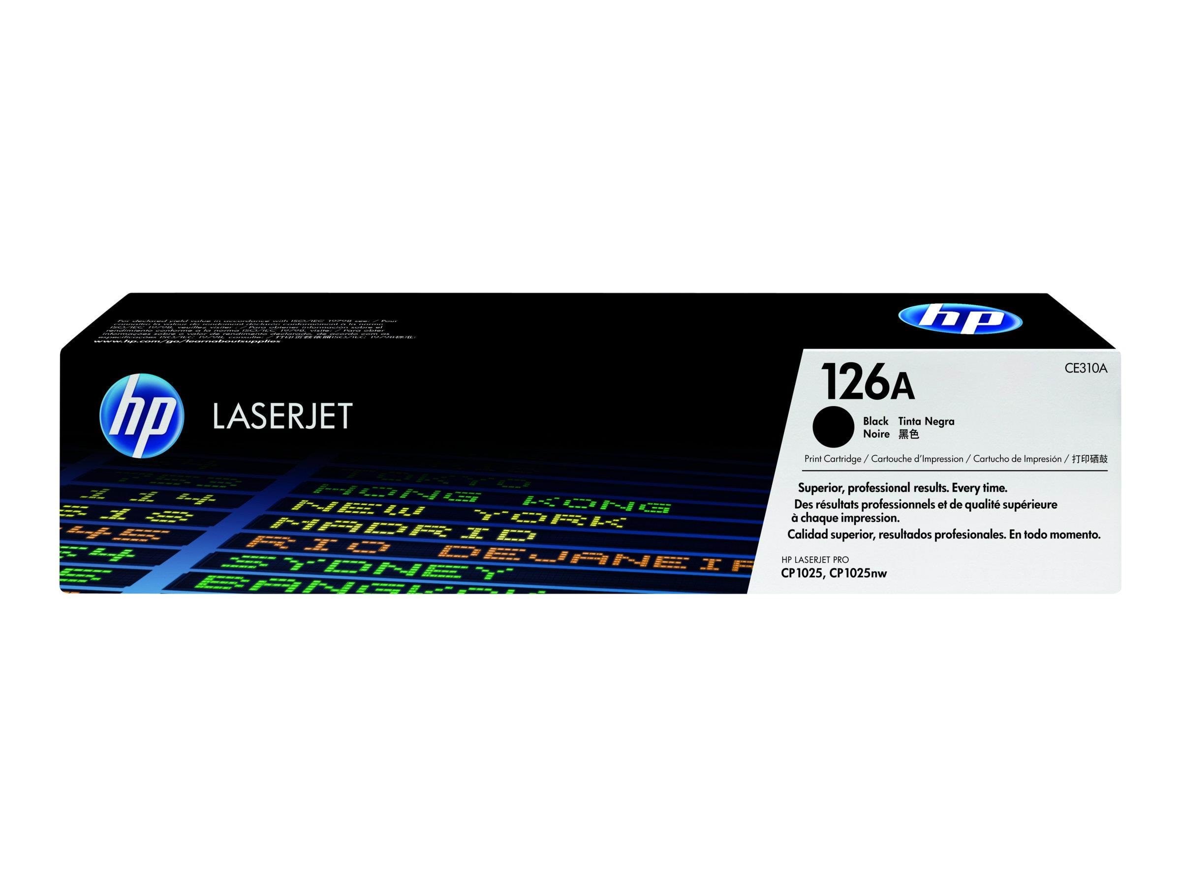 HP 126A / CE310A Black Toner Printerpatron Og Toner Sort