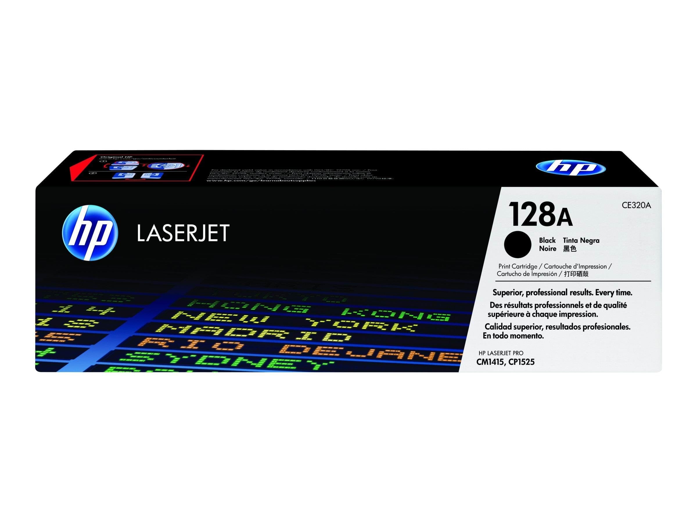 HP 128A / CE320A Black Toner Printerpatron Og Toner Sort