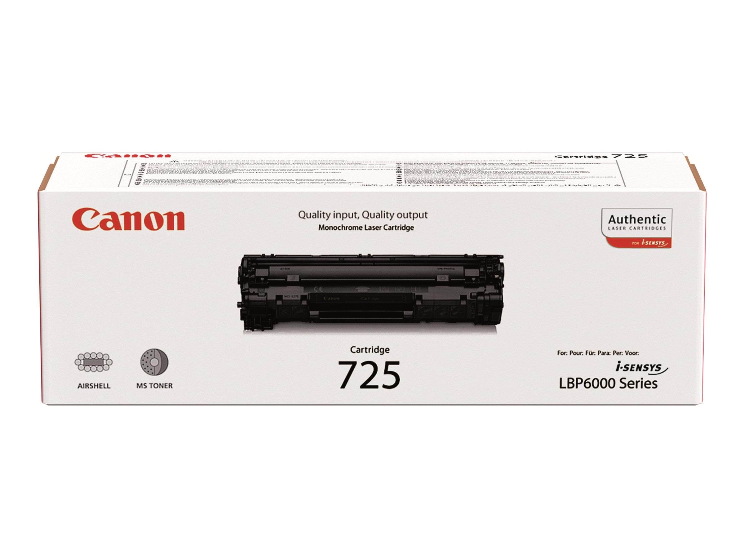 Canon CRG 725 / 3484B002 Black Printerpatron Og Toner Sort