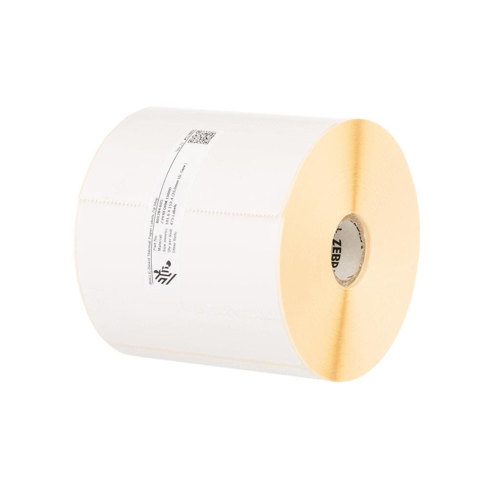 Zebra 800284-605 Z-Perform 1000D Direct Thermal Paper Labels Uncoated Permanent Adhesive 25mm Core Perforation (12-Pack)